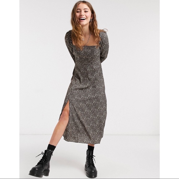 ASOS Dresses & Skirts - NWOT Square Neck Animal Print Midi Skater Dress